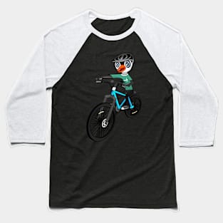 Penguin Riding A Bicycle Baseball T-Shirt